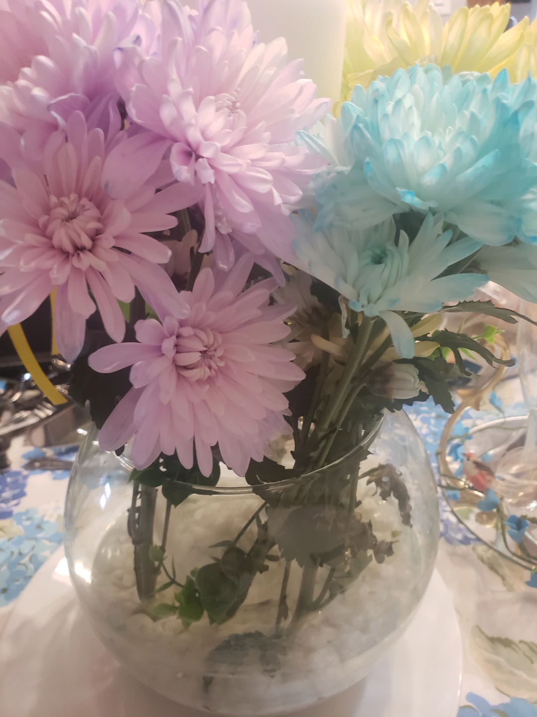 Glass Vase with Artificial Flowers and Candle - photo 3