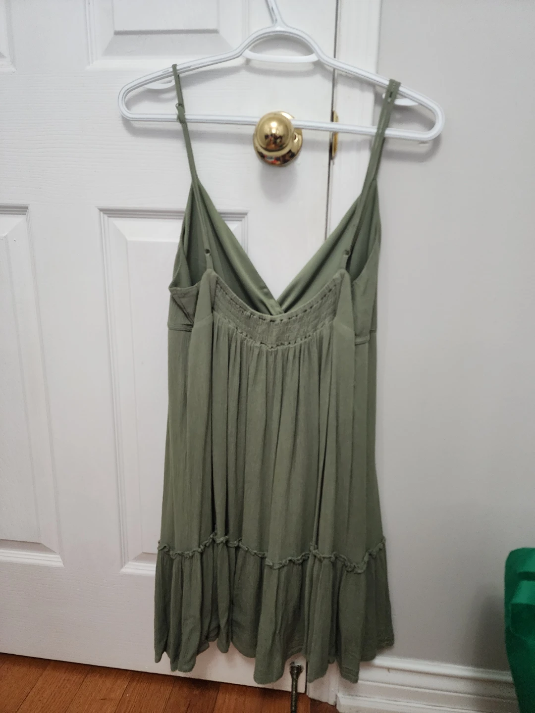 Sage Green Tiered Summer Dress (Stretchy/Size M) - photo 2