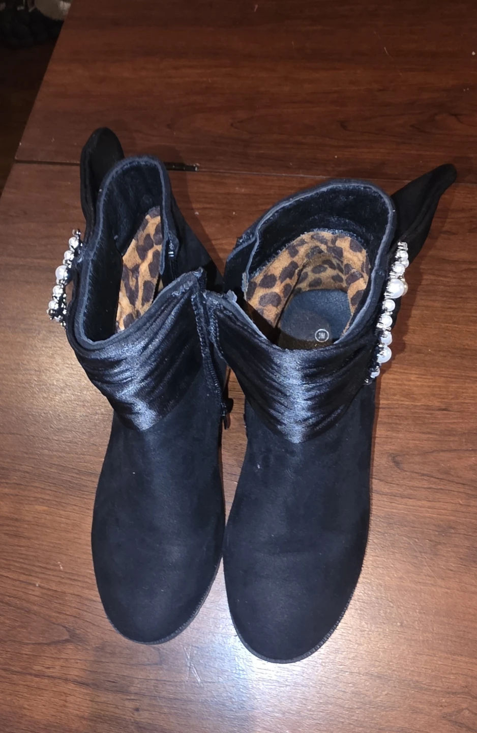 Sophia Taylor Black Ankle Boots with Embellishments