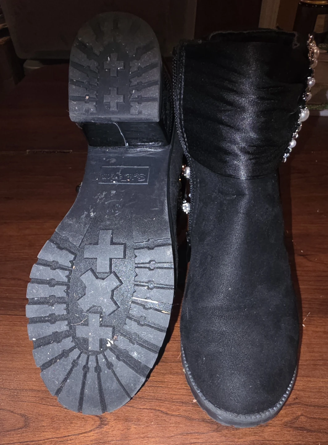 Sophia Taylor Black Ankle Boots with Embellishments - photo 4