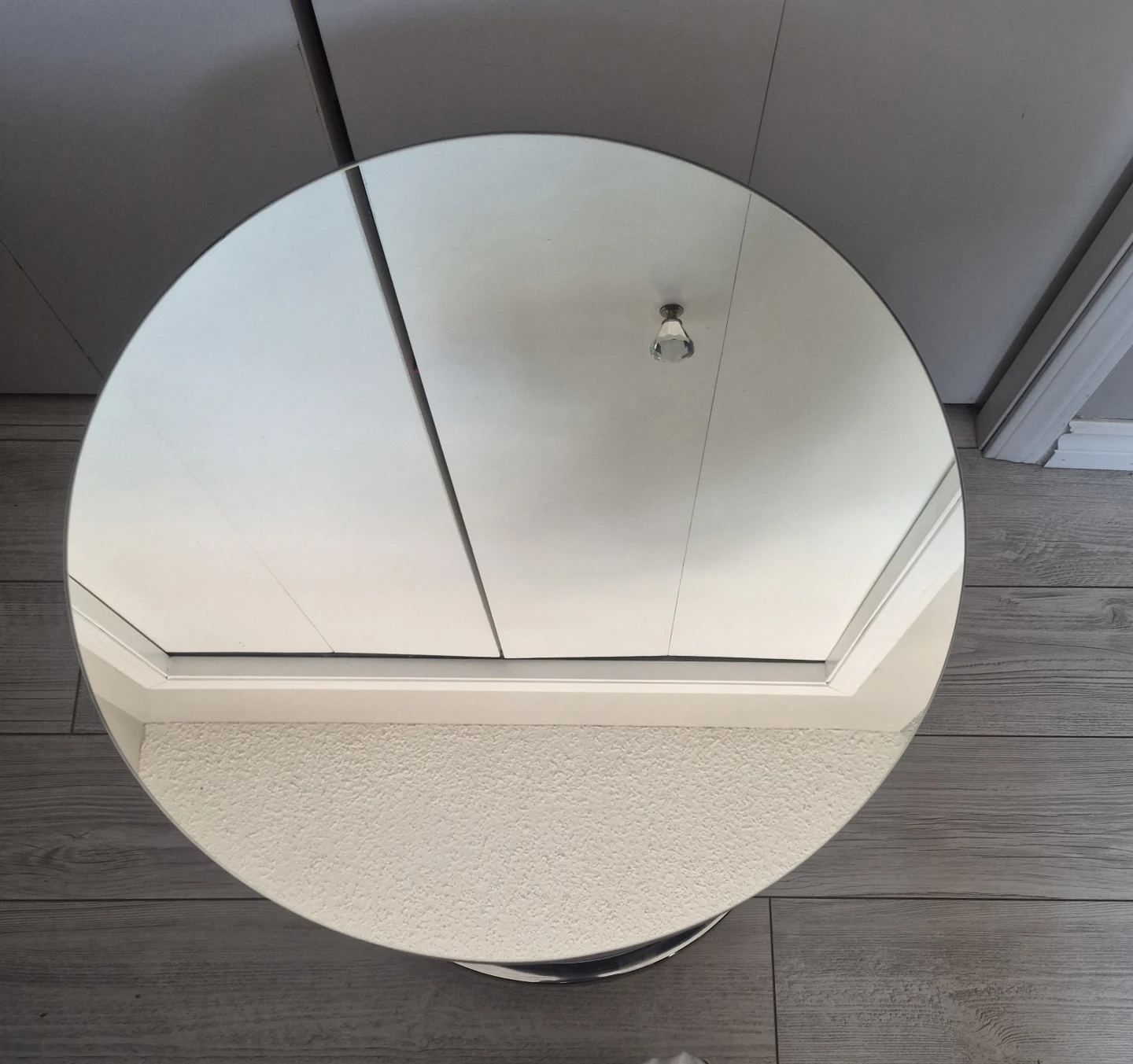 Round Mirrored Accent Table - photo 2