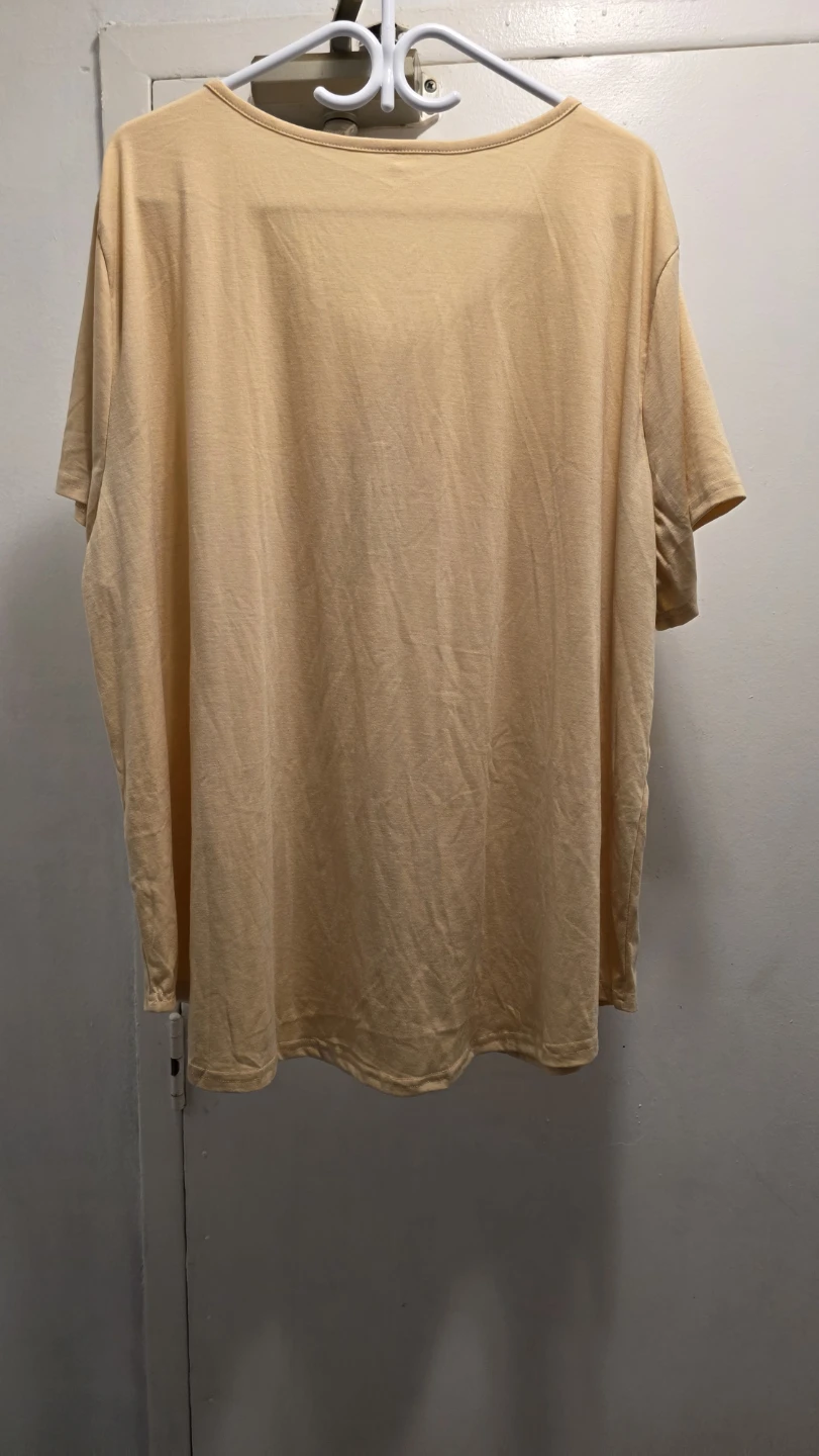 Women's 5XL Peach Henley Shirt - photo 2