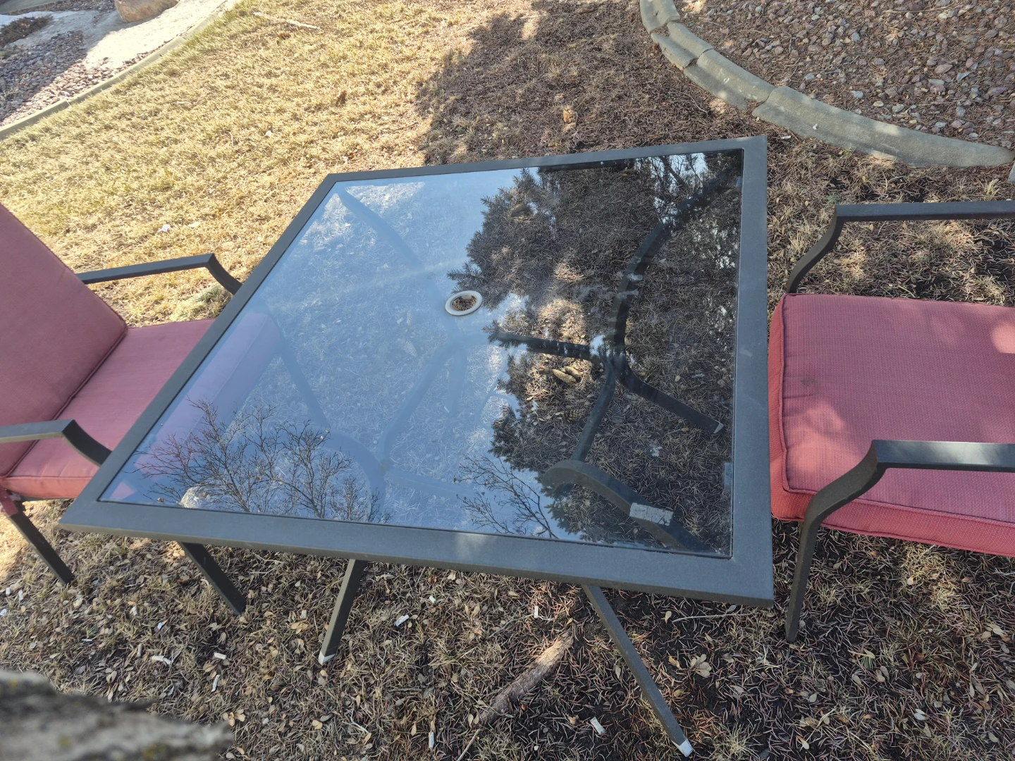 Glass Top Patio Table with 2 Chairs - photo 2