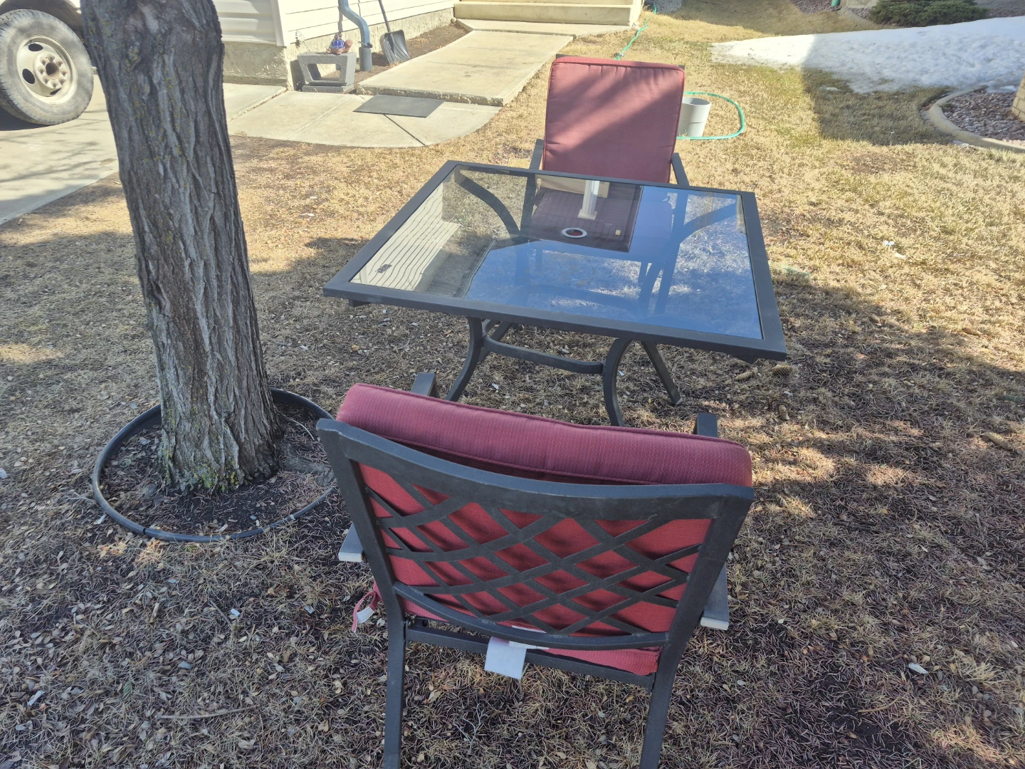 Glass Top Patio Table with 2 Chairs - photo 3