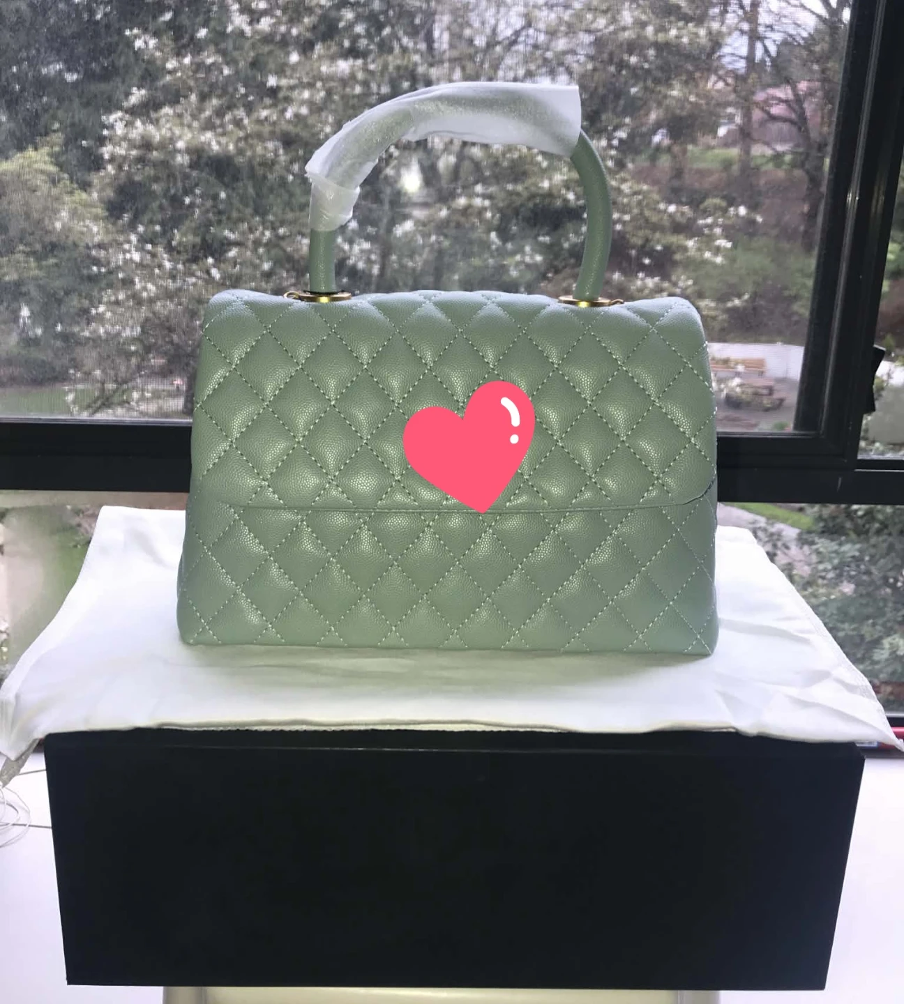 Quilted Top Handle Handbag