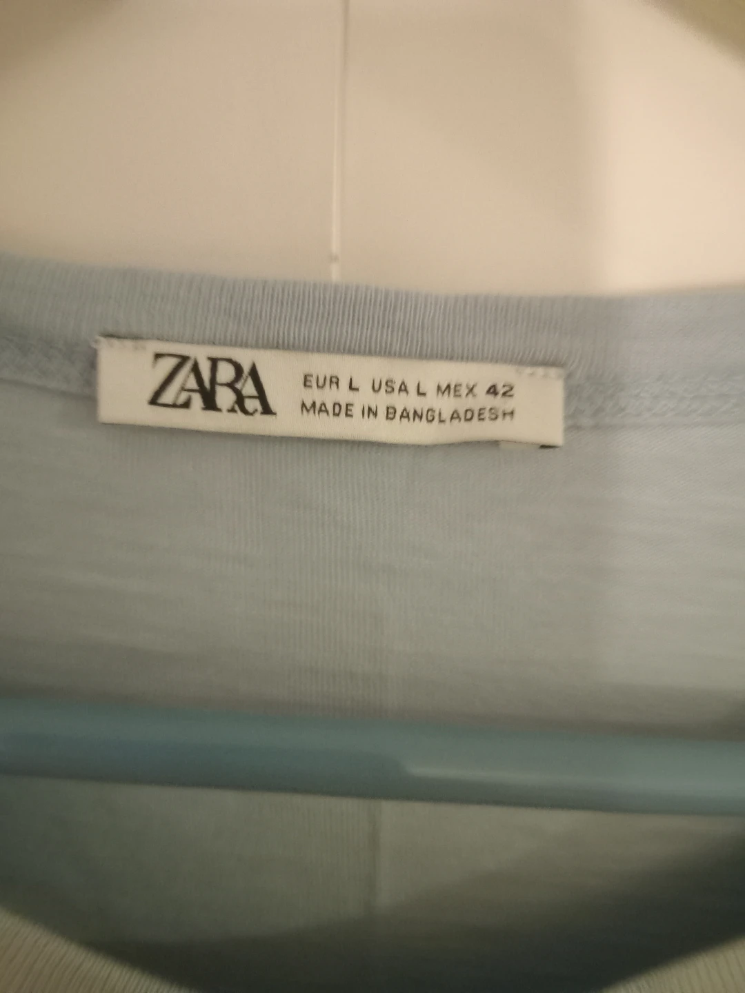 Zara Light Blue Pocket T-Shirt - Size L - photo 2