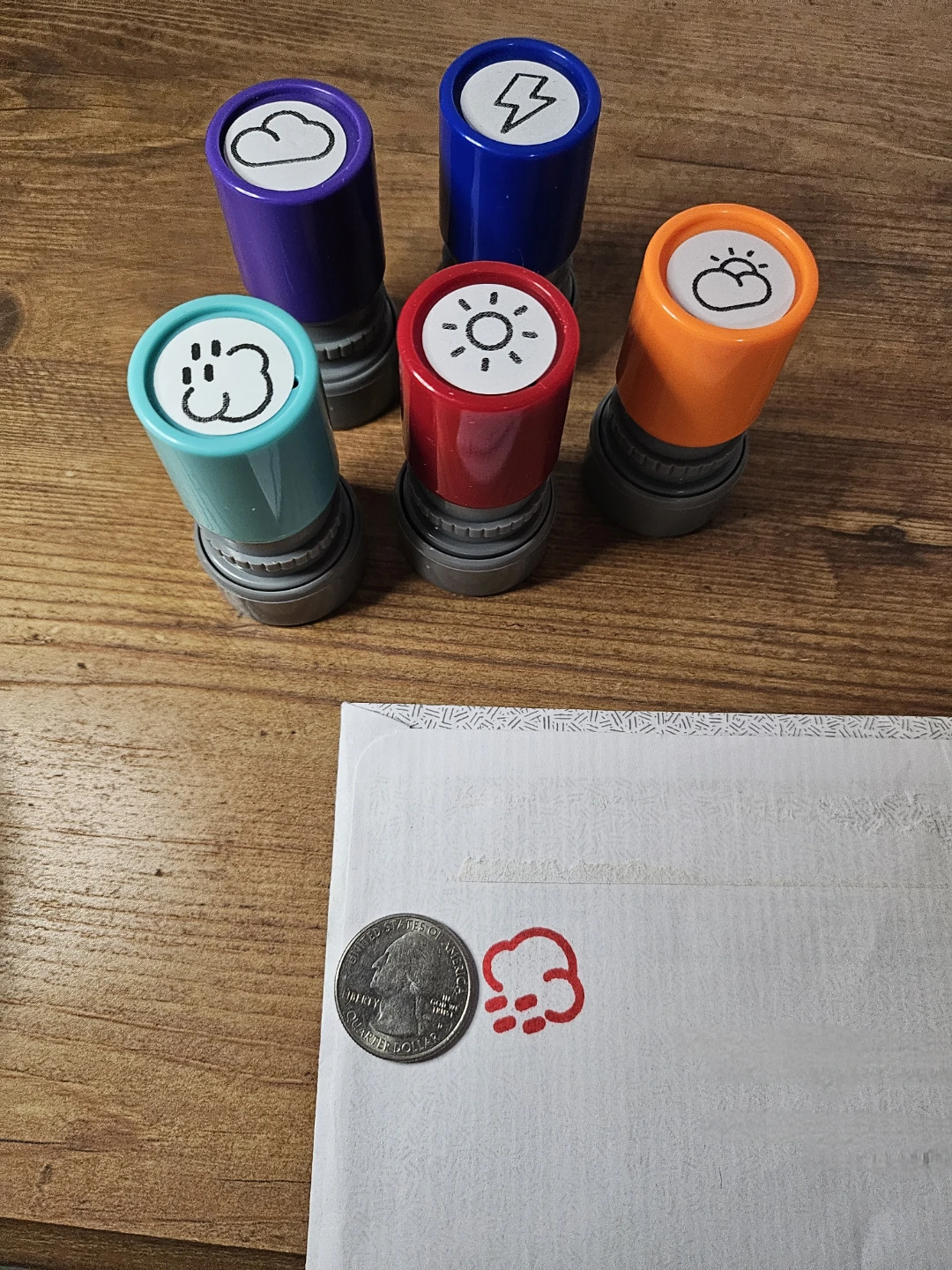 Set of 5 Weather Theme Rubber Stamps - photo 5