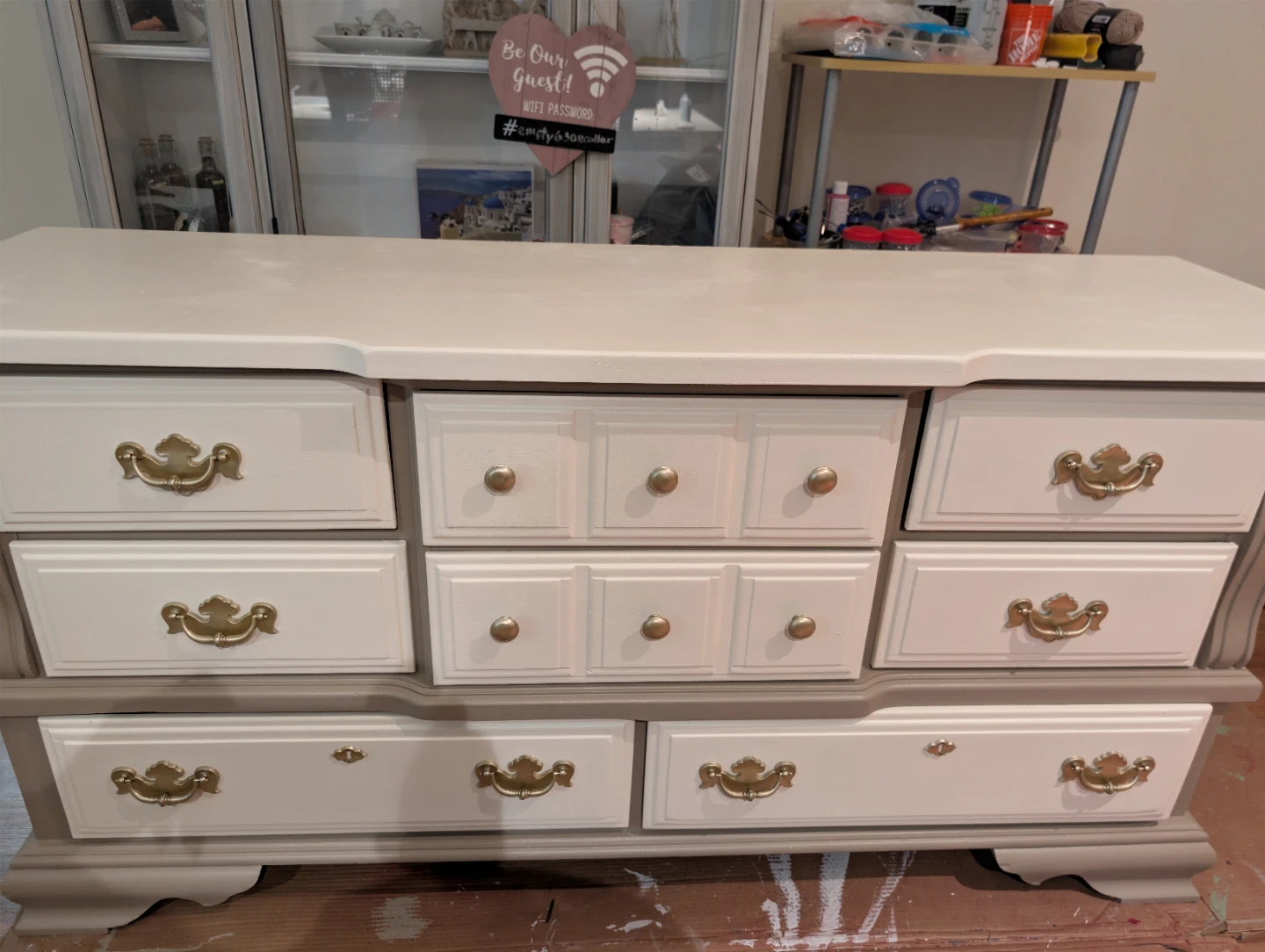 Antique Grey Dresser