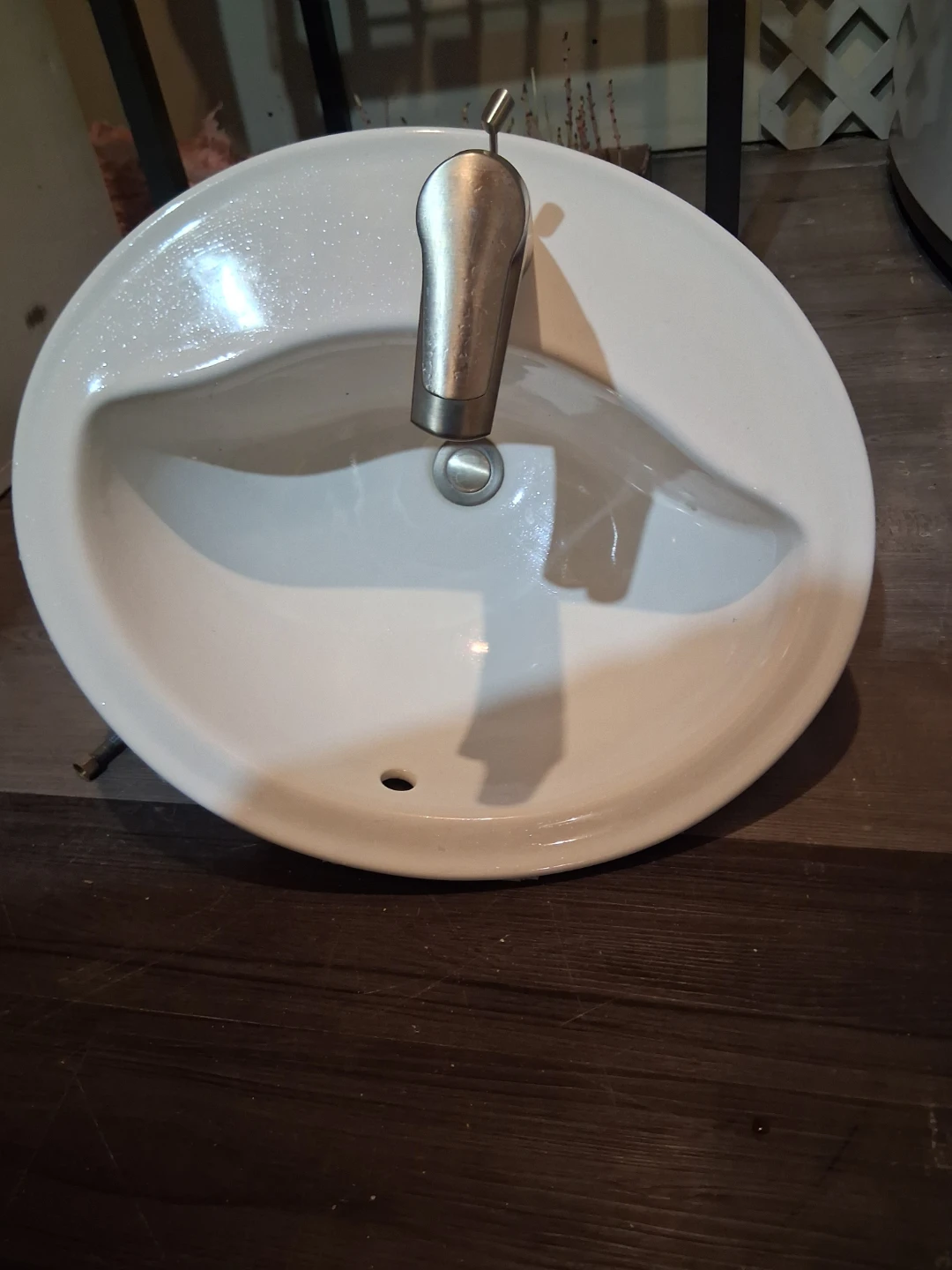 White Bathroom Sink with Faucet