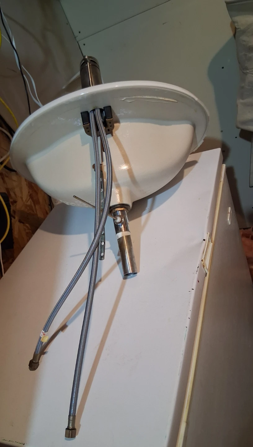 White Bathroom Sink with Faucet - photo 2