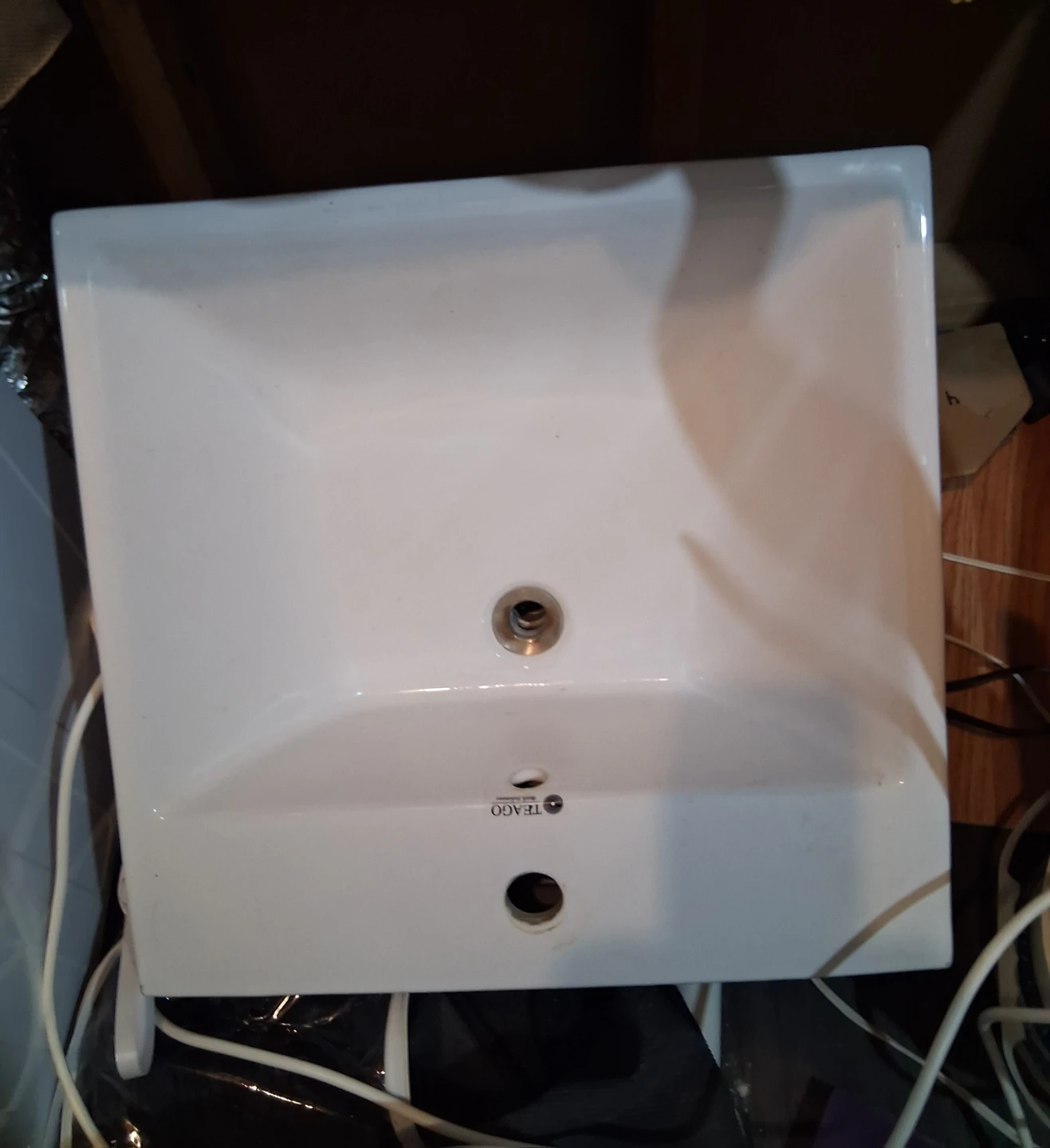 White Bathroom Sink with Faucet - photo 4