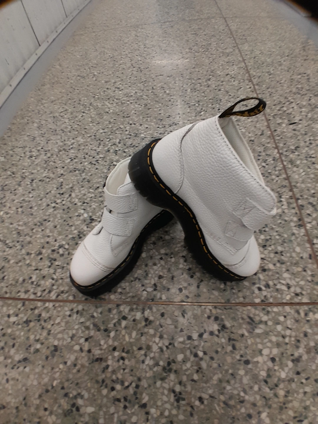 Dr. Martens White Leather Boots with Buckle Women's 9 - photo 4