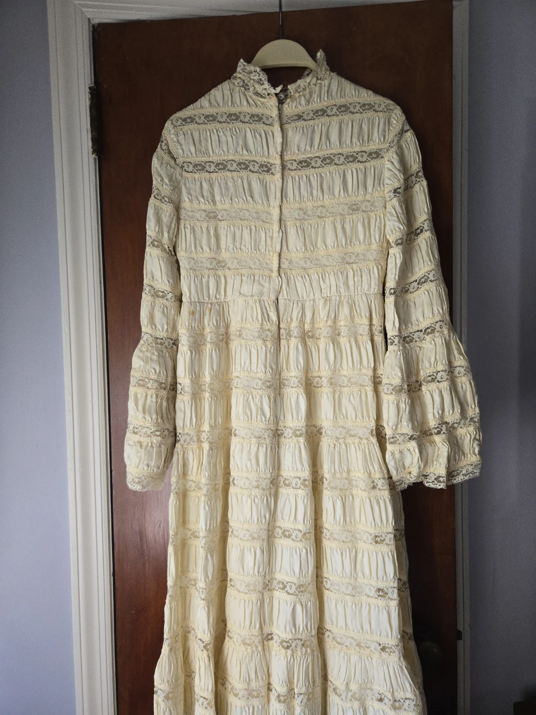Vintage Cream Lace & Ruffle Maxi Dress - photo 5