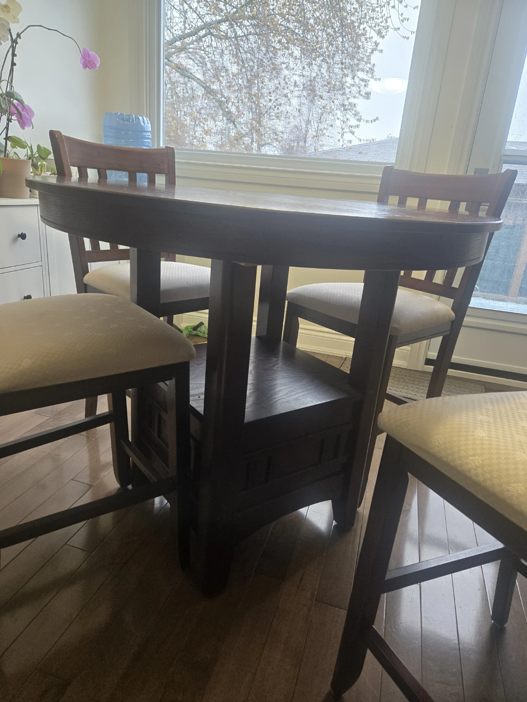 Wooden Counter Height Dining Set with 4 Chairs - photo 2