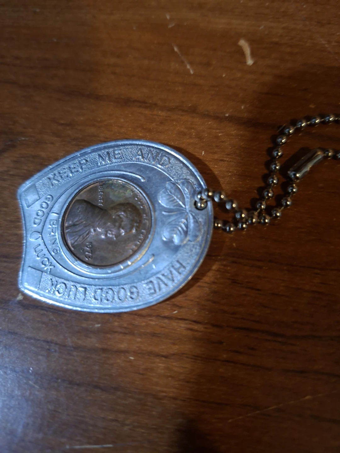 Vintage Good Luck Horseshoe Keychain with 1973 Penny - photo 2