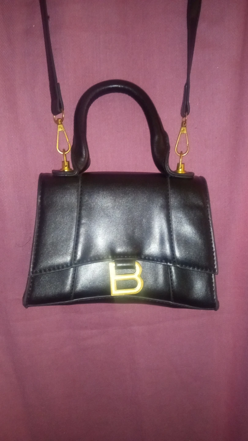 Black Handbag with 'B' Logo