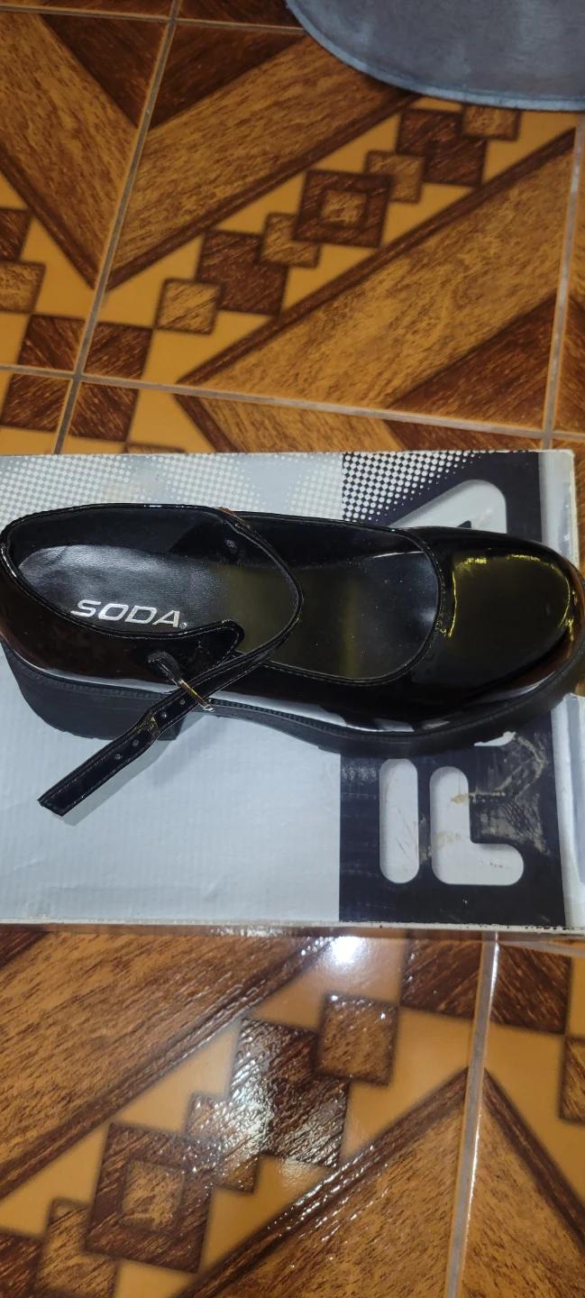 SODA Black Platform Mary Jane Shoes