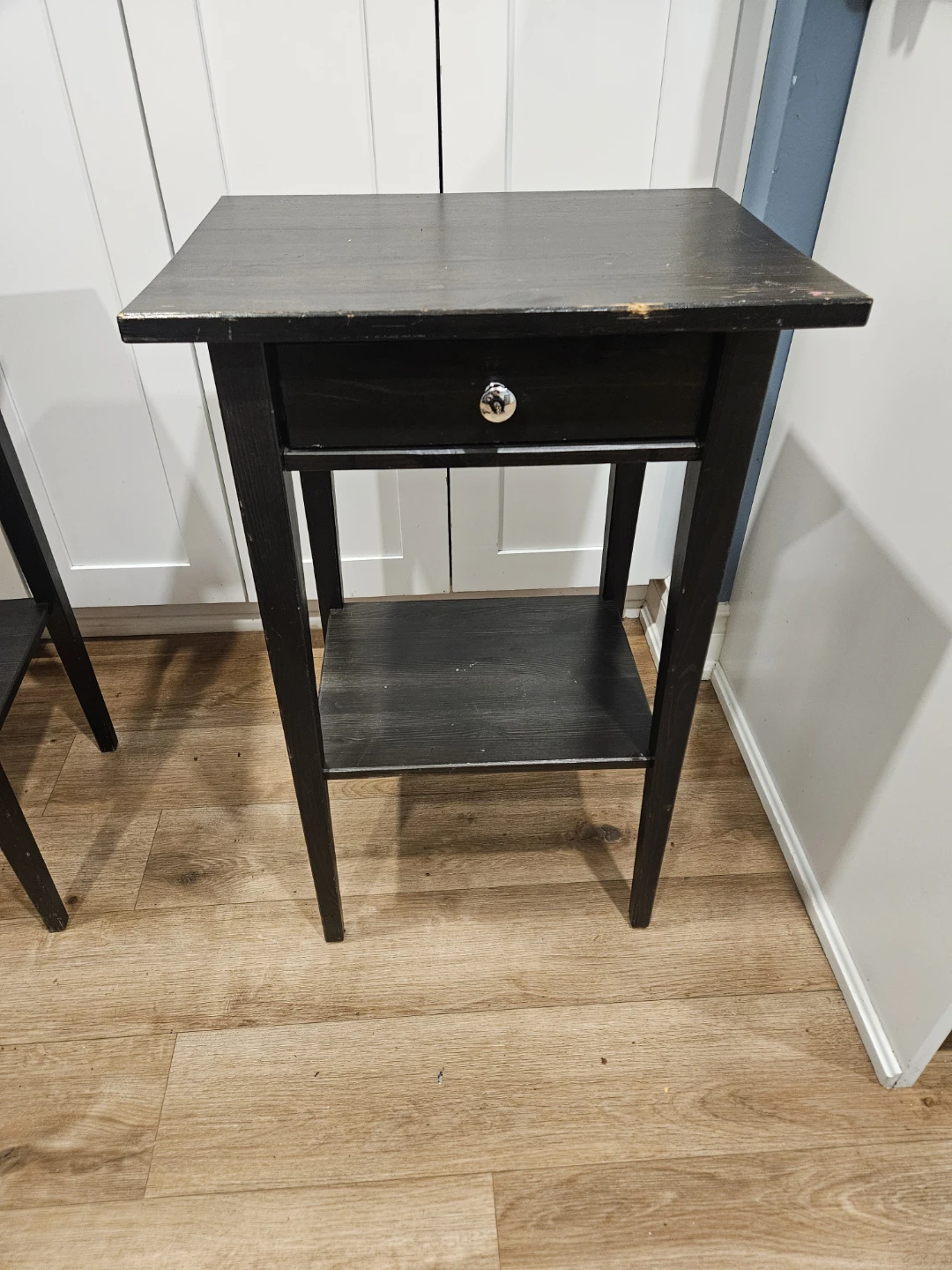 Black Accent Table with Drawer