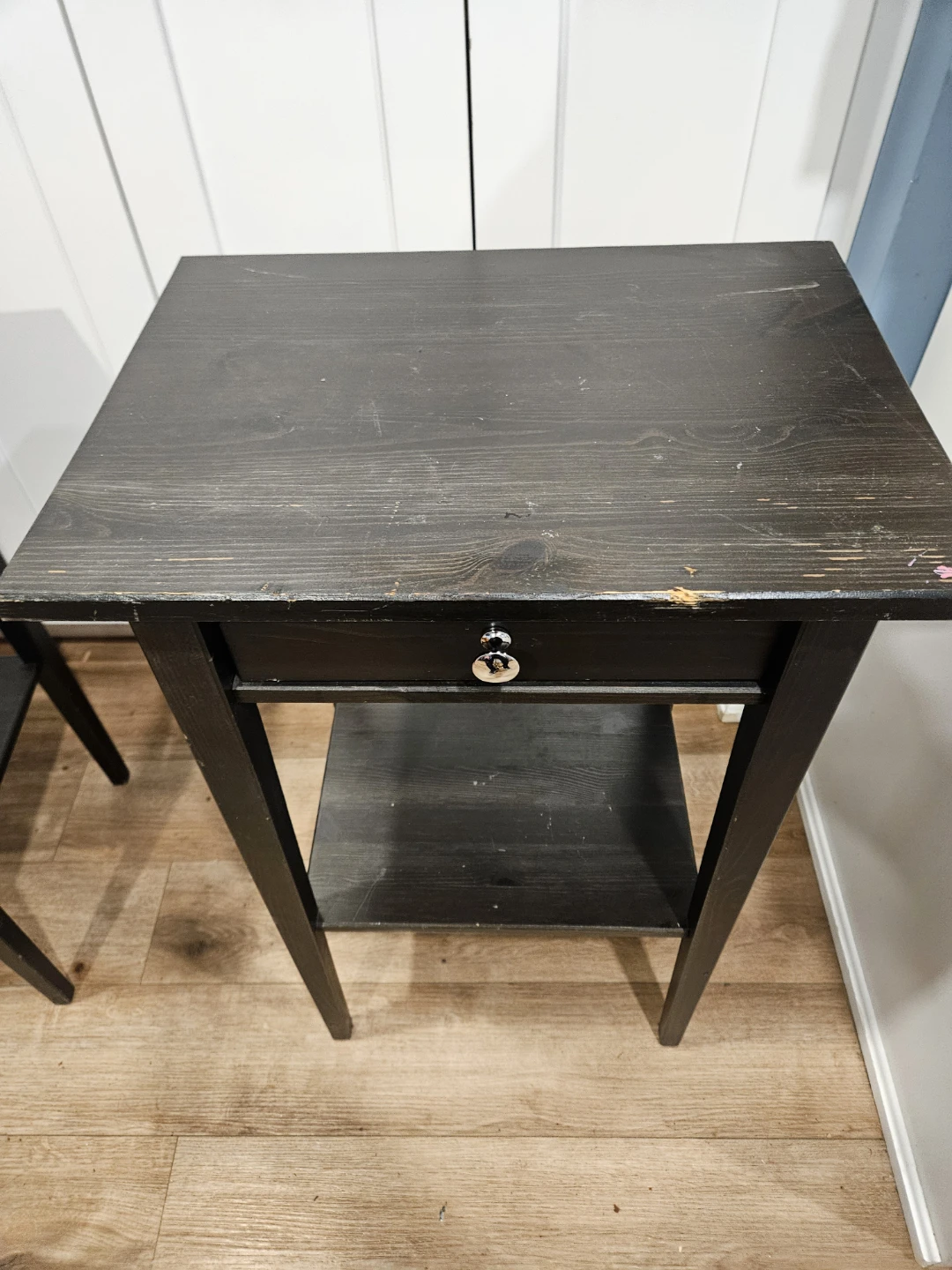 Black Accent Table with Drawer - photo 2