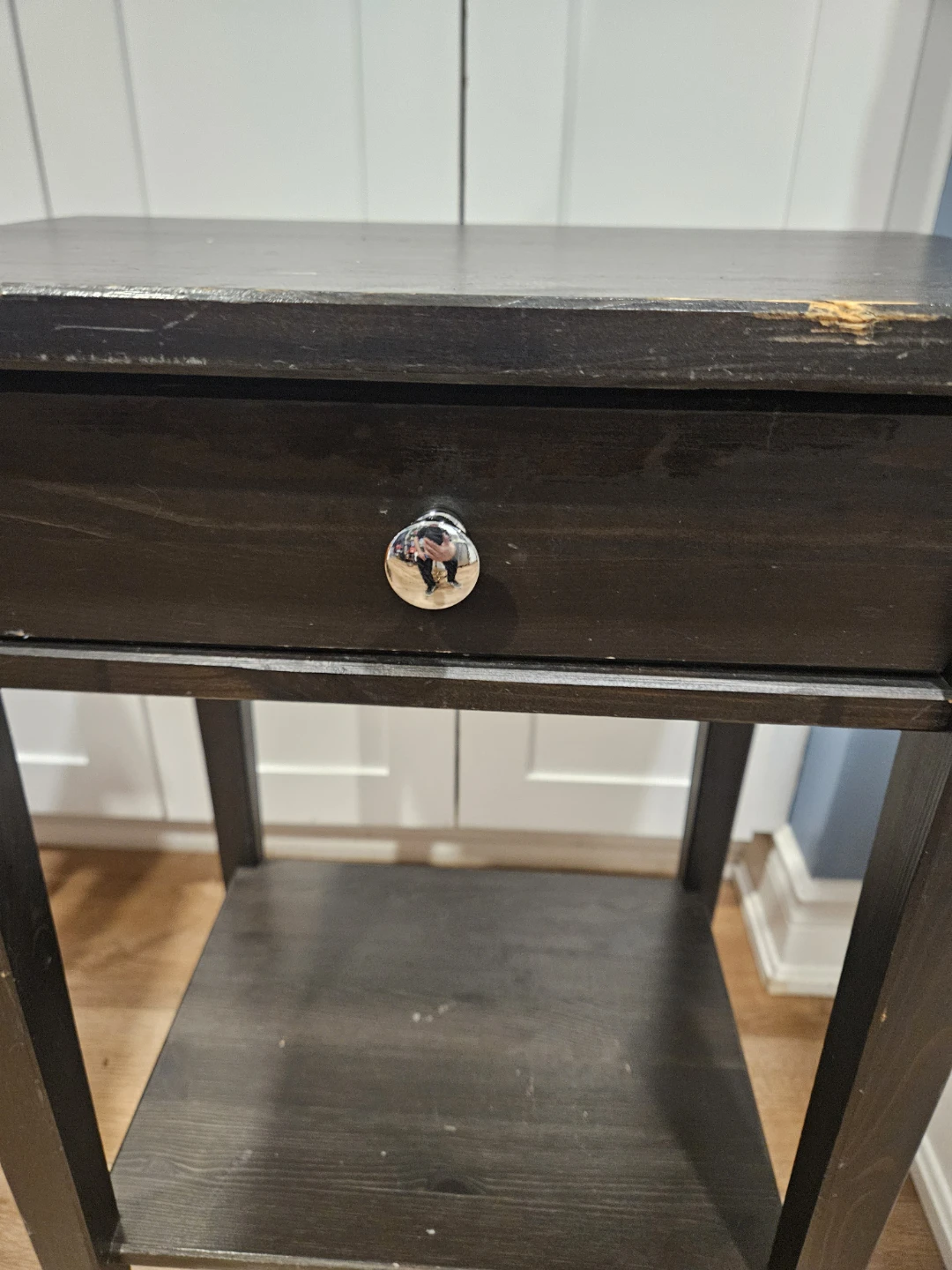 Black Accent Table with Drawer - photo 4