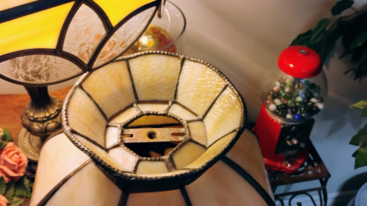 Stained Glass Lamp Shade with Fruit Motif - photo 3