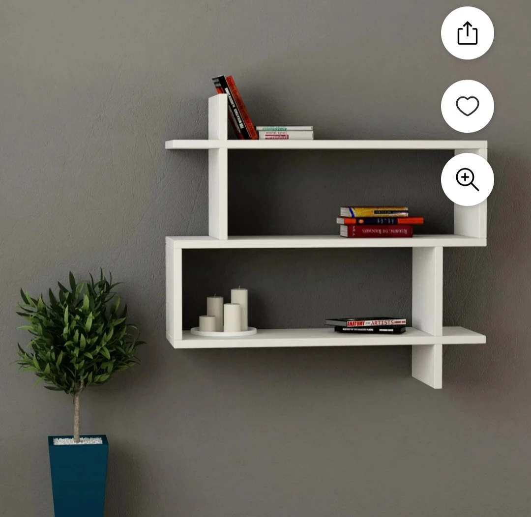 Modern White 3-Tier Wall Shelf