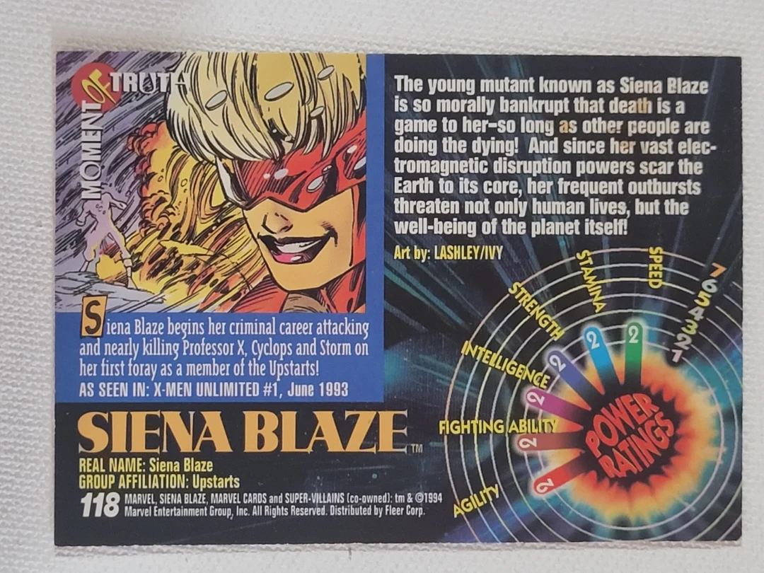 Marvel Siena Blaze Super Villains Trading Card - photo 2