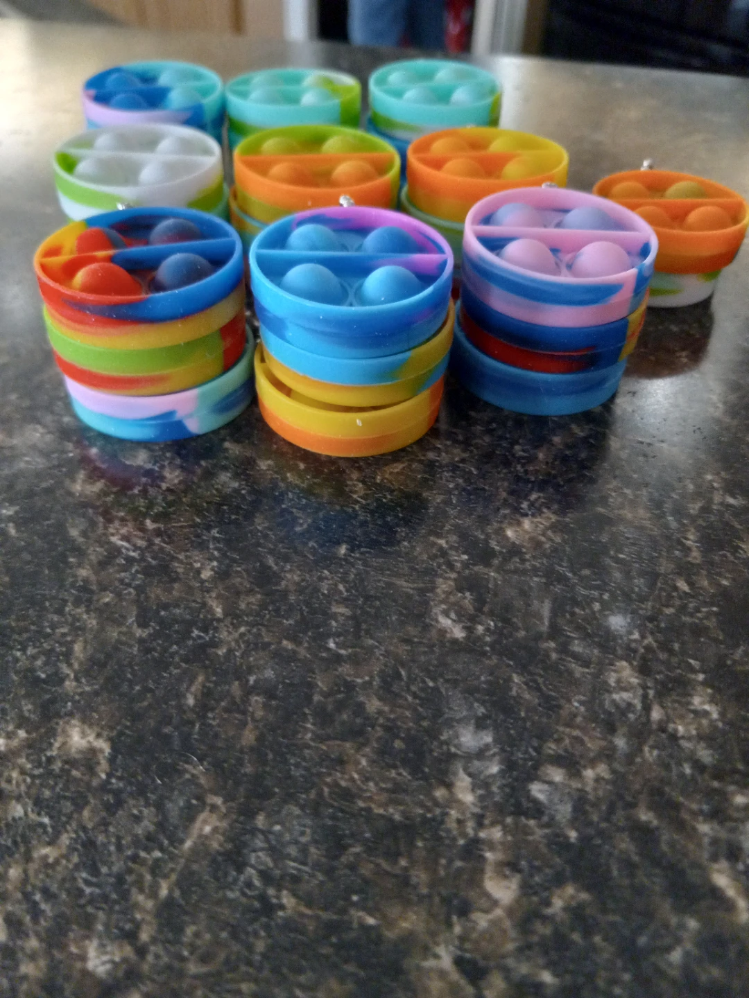 Mini Pop It Fidget Toy Keychain Bulk - Assorted Colours - photo 2