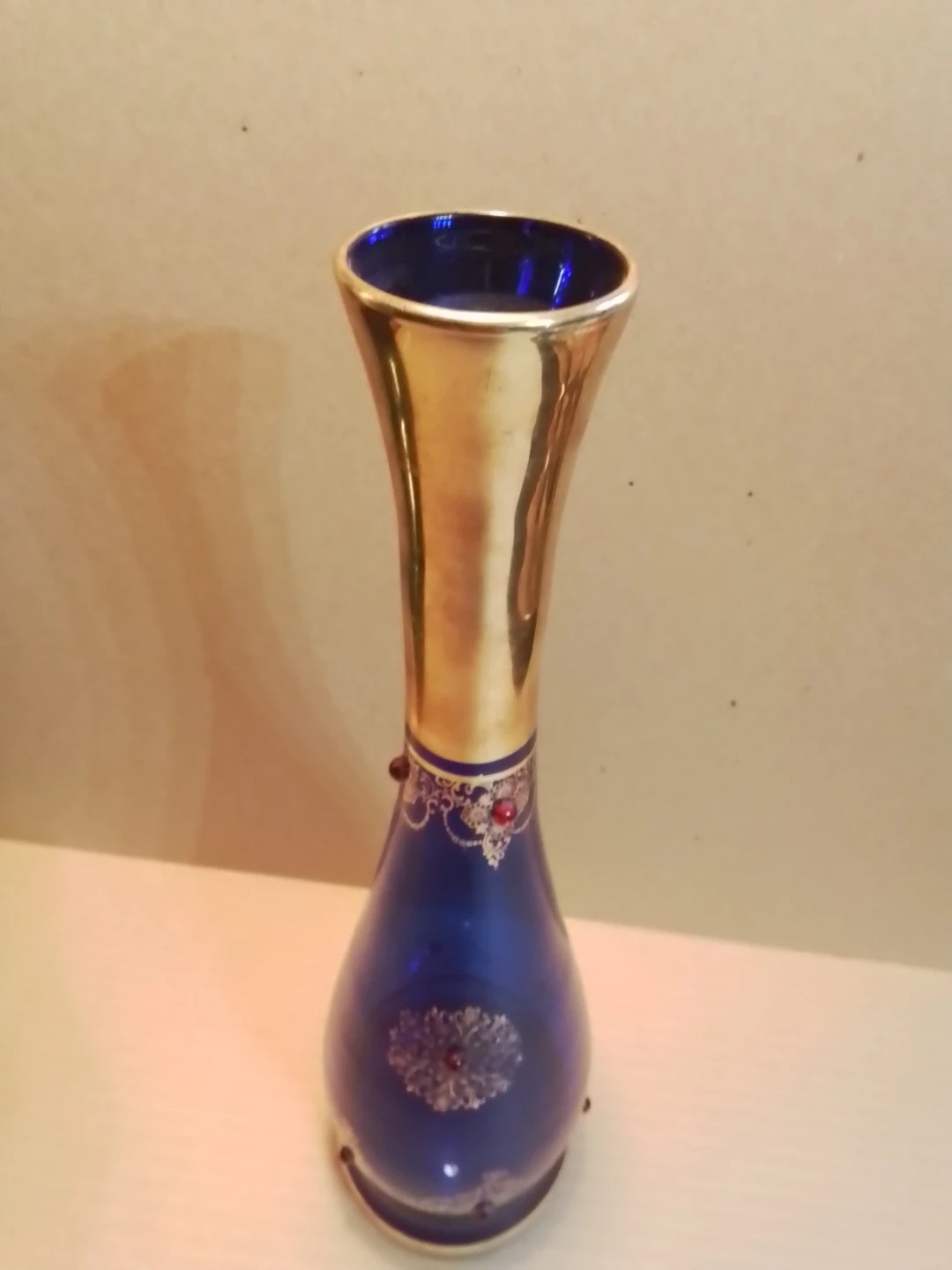 Vintage Bohemian Colbalt Blue Decanter 3.75x13.5” - photo 2