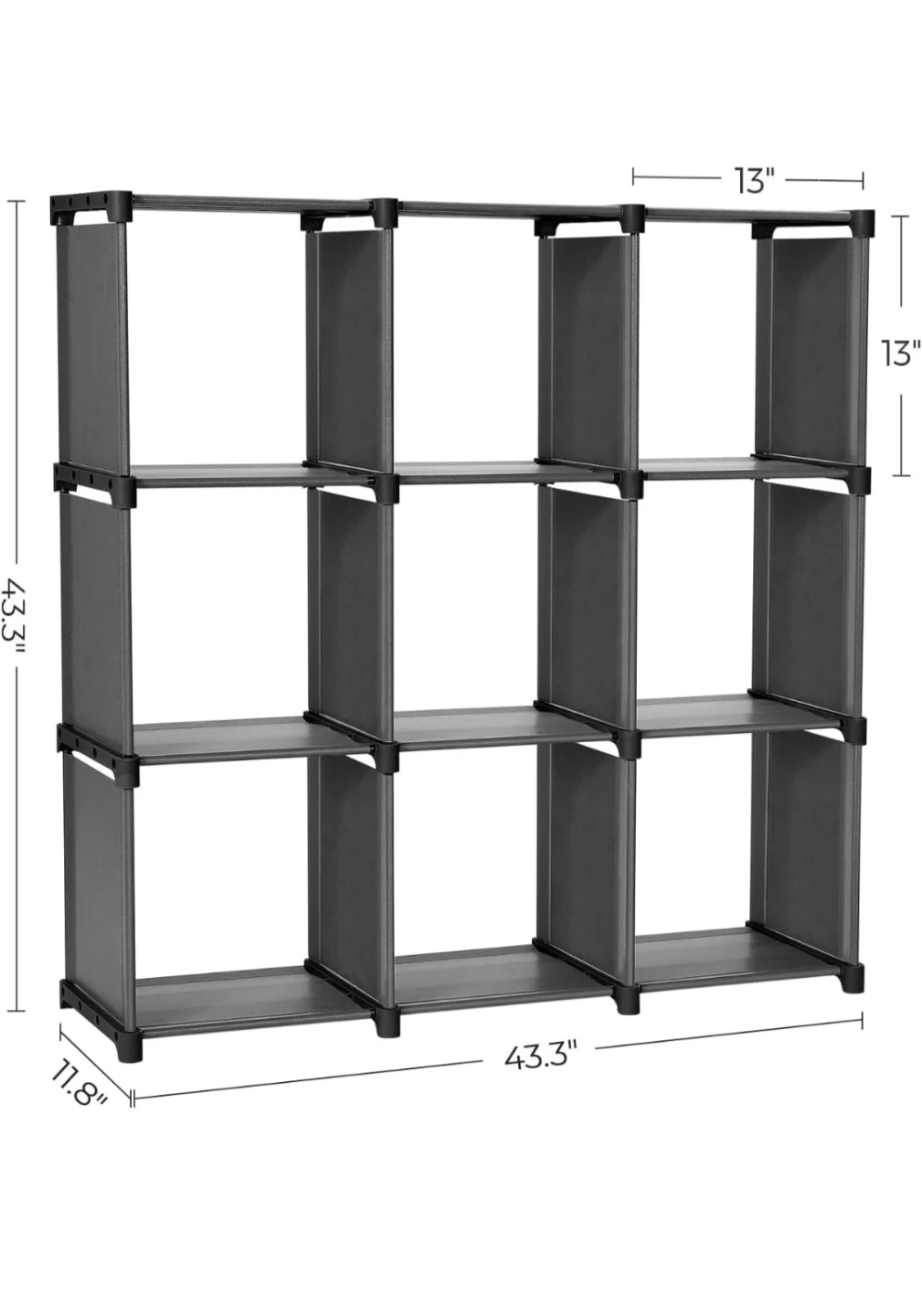 Grey 9-Cube Storage Organizer Shelf - photo 2