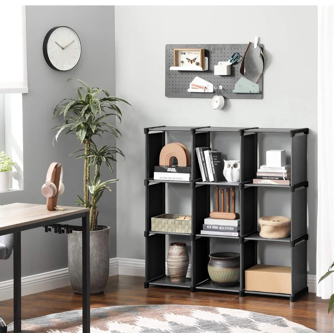 Grey 9-Cube Storage Organizer Shelf - photo 3