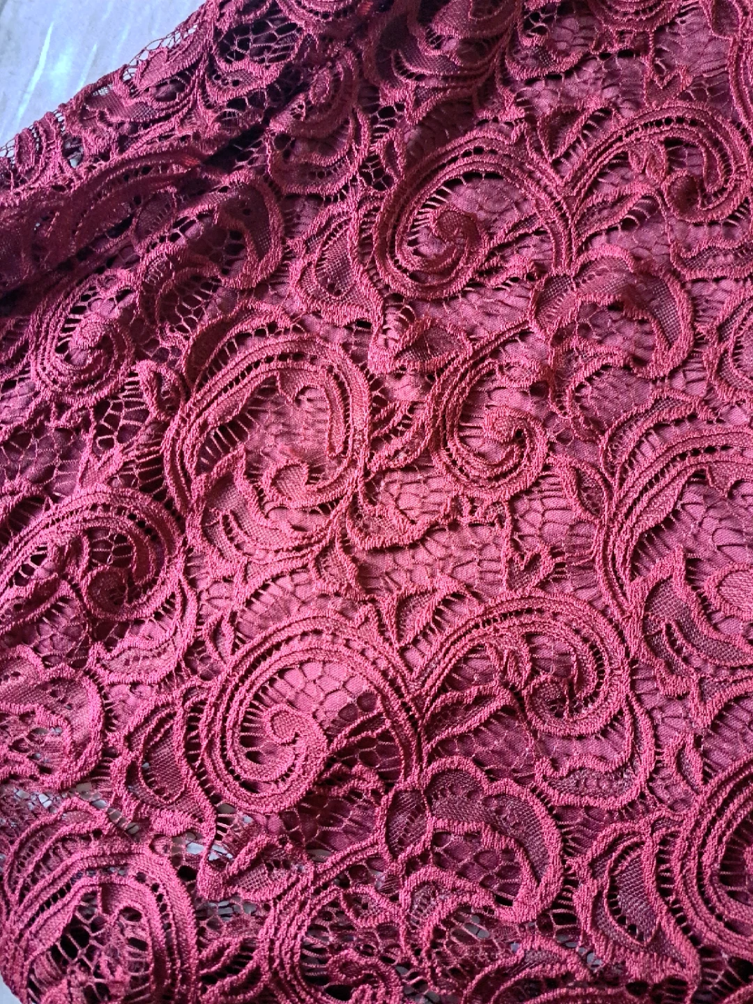 Burgundy Lace Fit and Flare Dress - photo 2