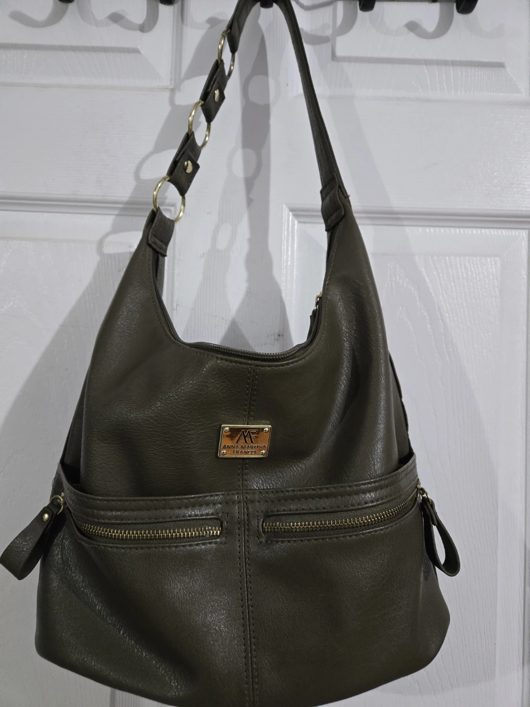 Anna Martina Franco Hobo Handbag - Olive Green
