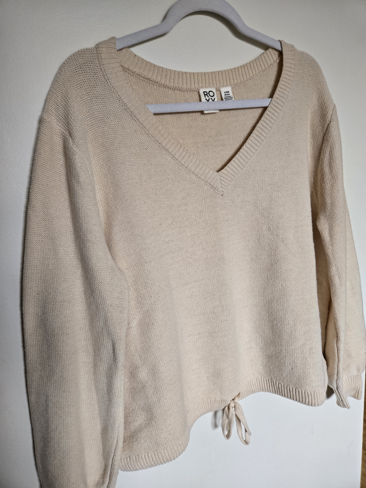 Roxy Cream Knit Sweater size XL