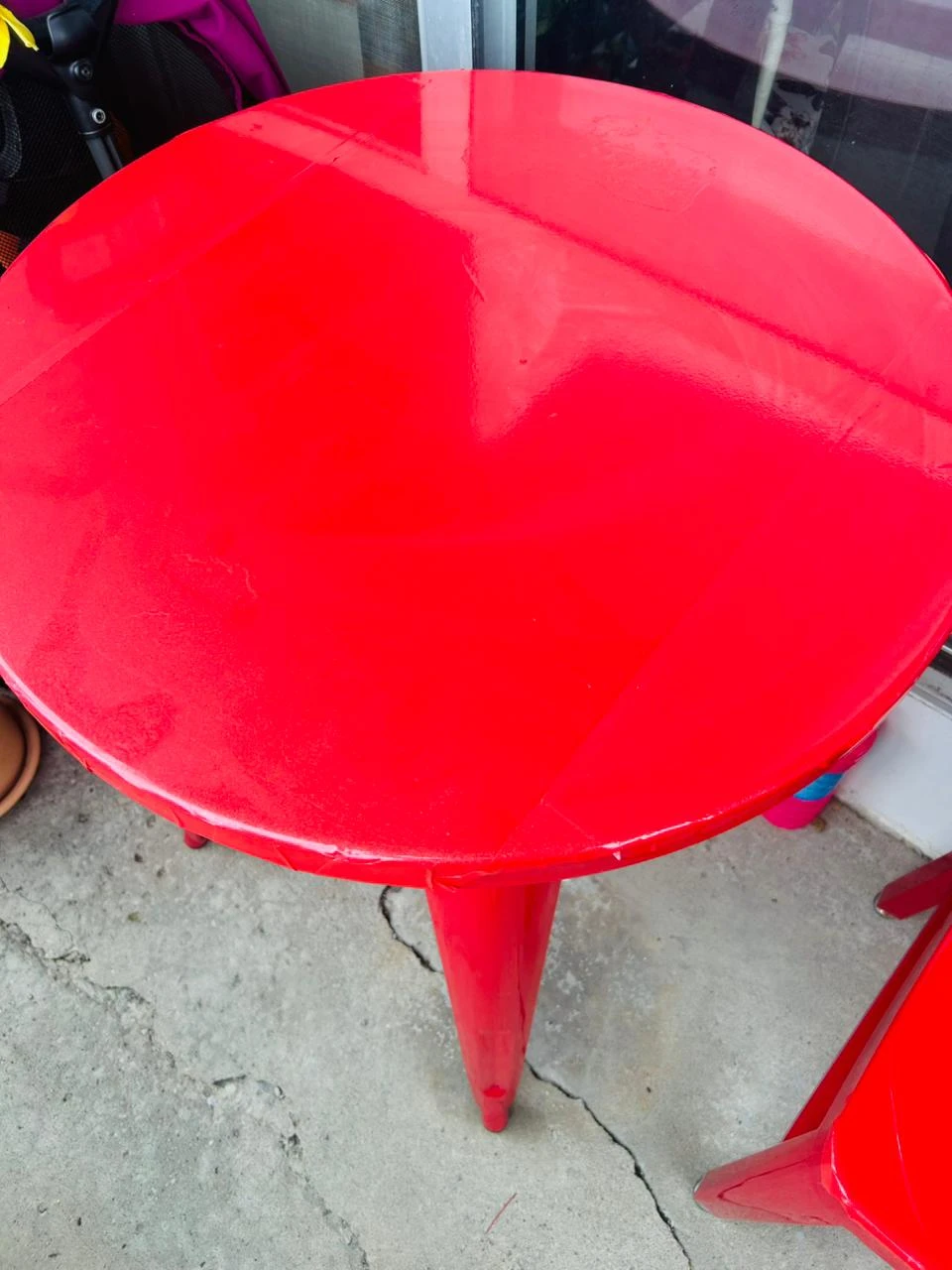Set of 2 Red Metal patio set - photo 3