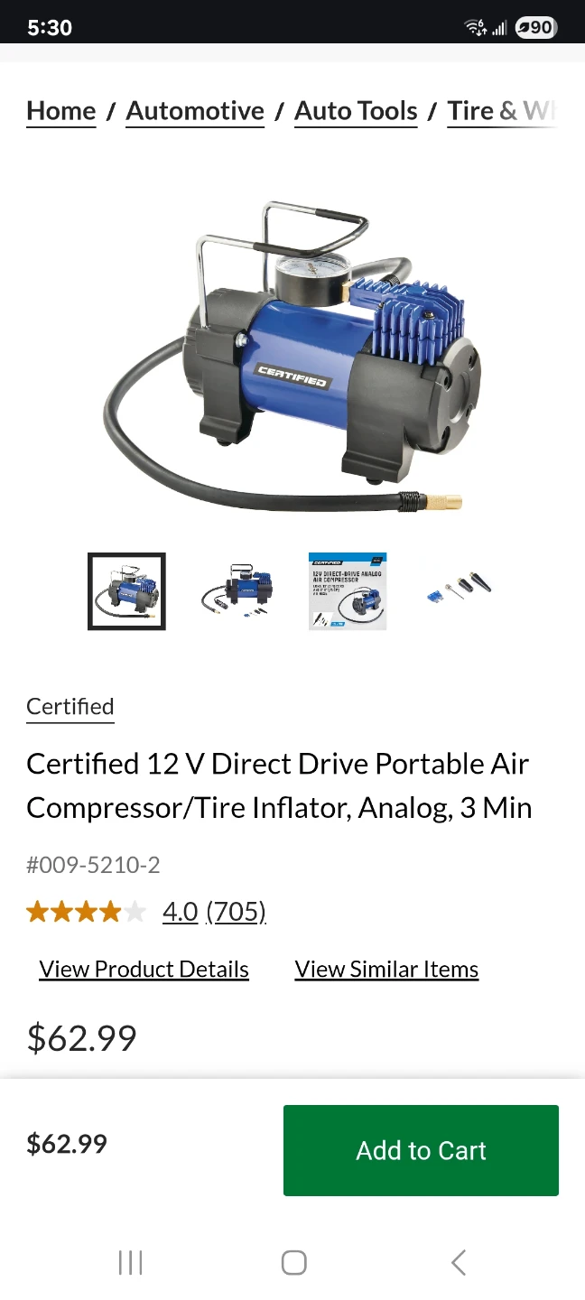 Certified 12V Portable Air Compressor/Tire Inflator - photo 4