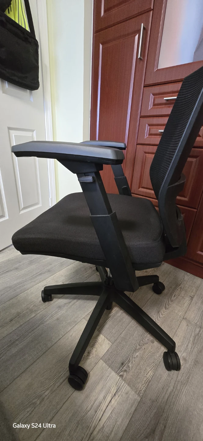 Black Mesh Office Chair with Adjustable Arms - photo 5