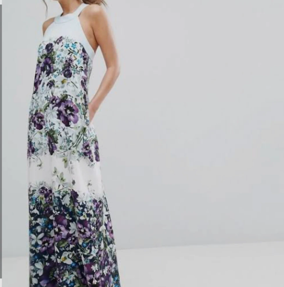 Ted Baker Light Blue and Purple Floral Halter Maxi Dress - photo 3
