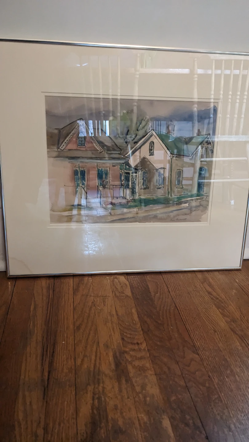 Ena Barrett Watercolour Painting of Houses