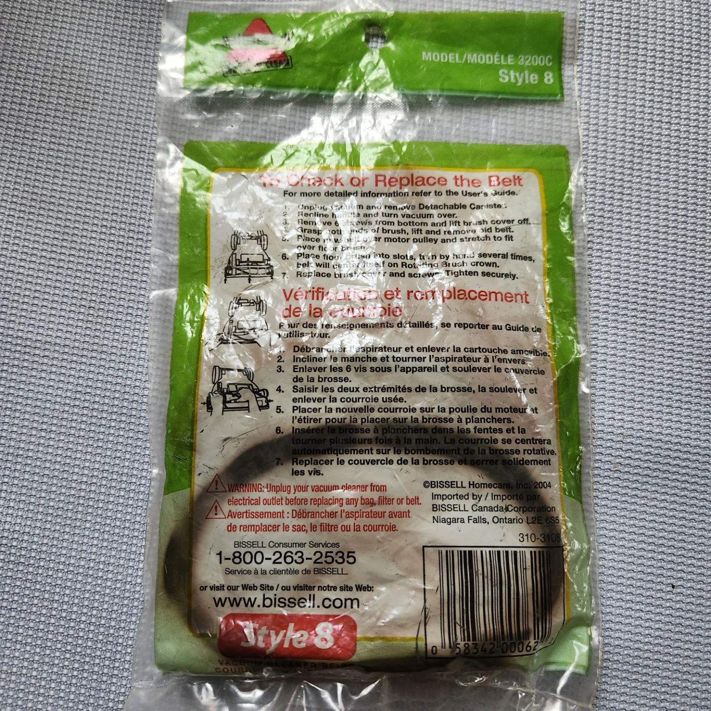 BISSELL Vacuum Cleaner Belts Style 8, 2 belts included - photo 3