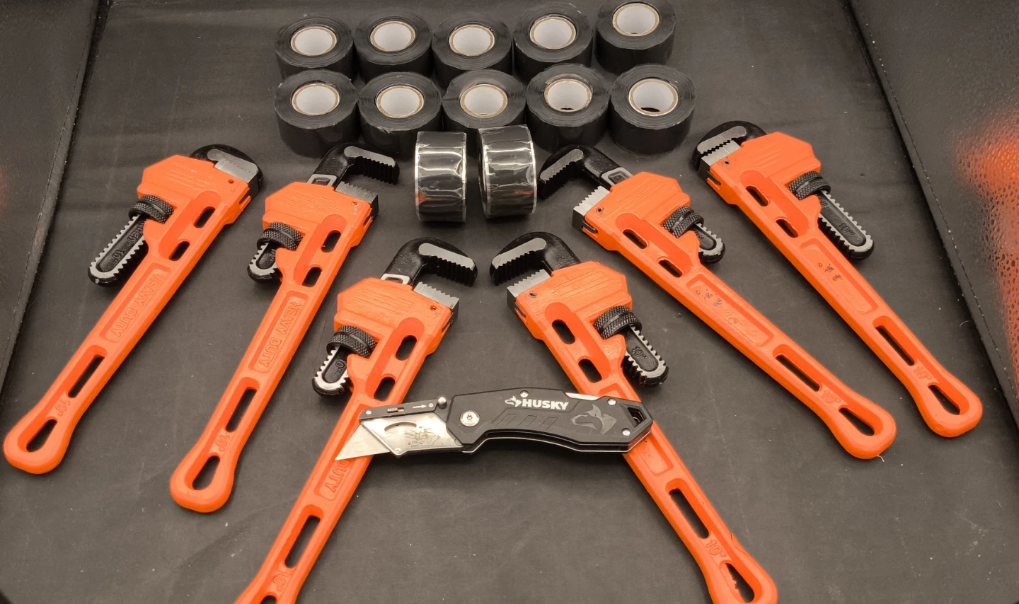 Leak Repair Kit BULK | 6× 10” Pipe Wrench + 12× Self Fusing Tape