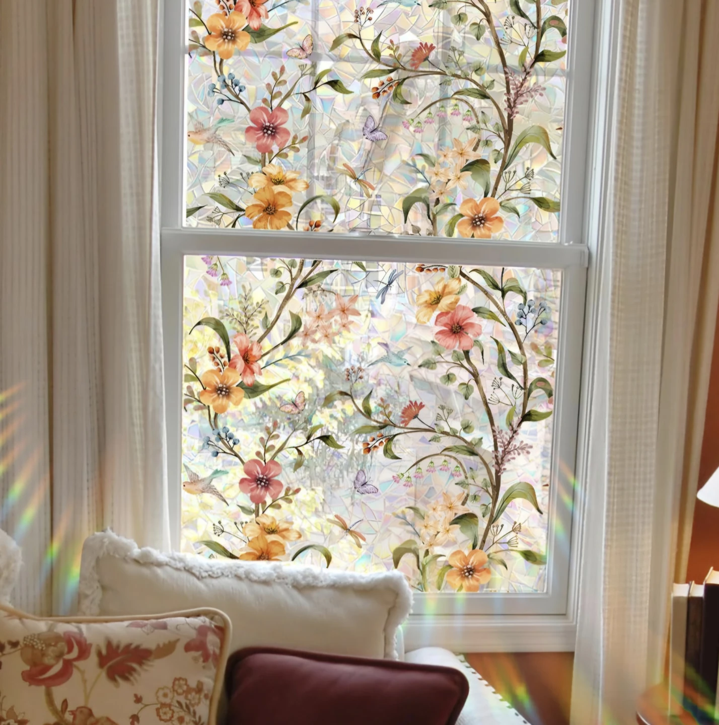 Floral Birds Window Film 35.5"×78" - photo 2
