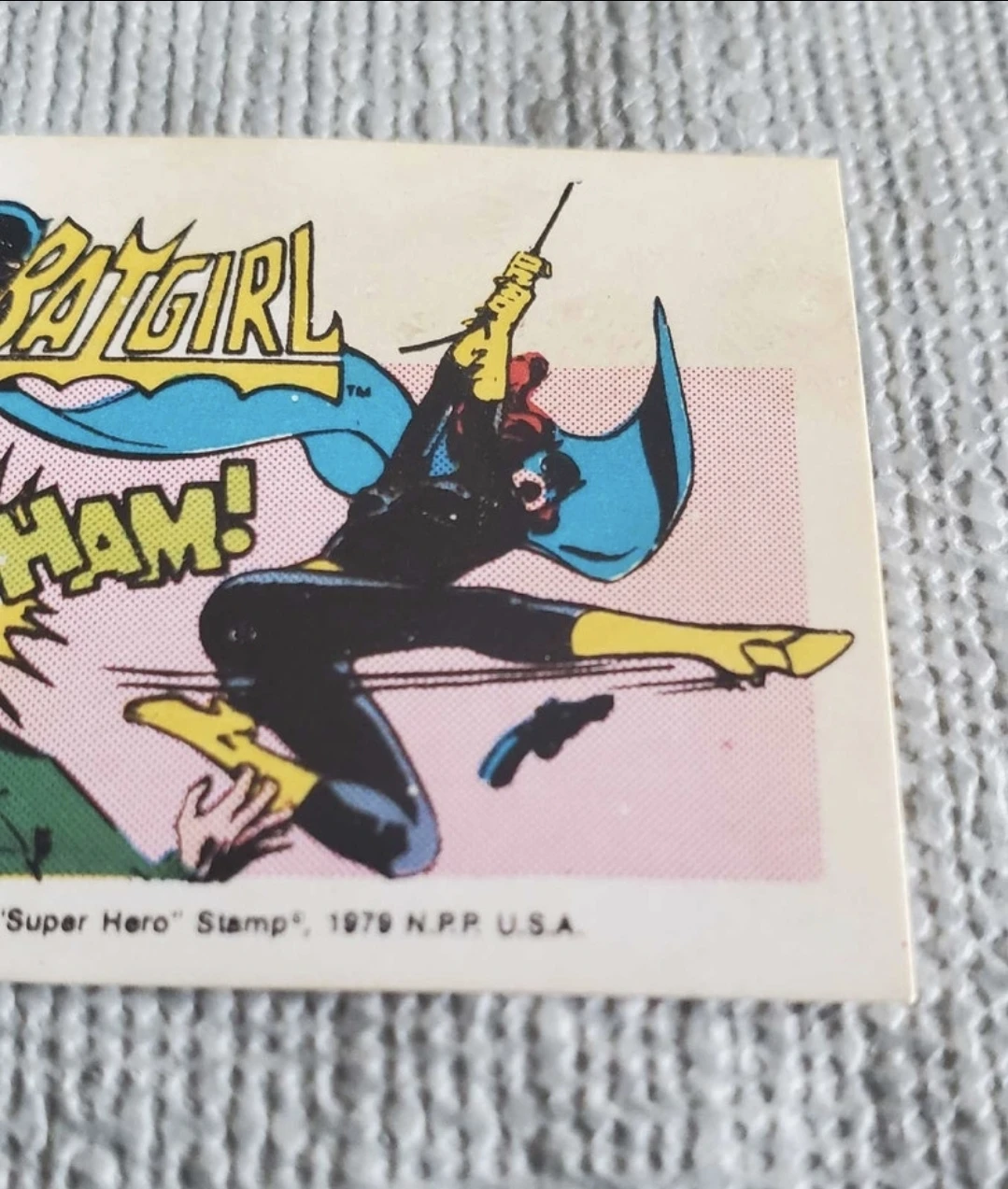 1979 Cracker jack dc comics Batgirl stamp card - photo 3