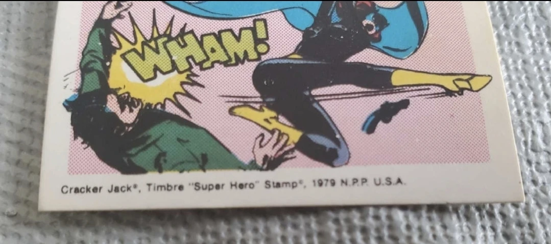 1979 Cracker jack dc comics Batgirl stamp card - photo 4