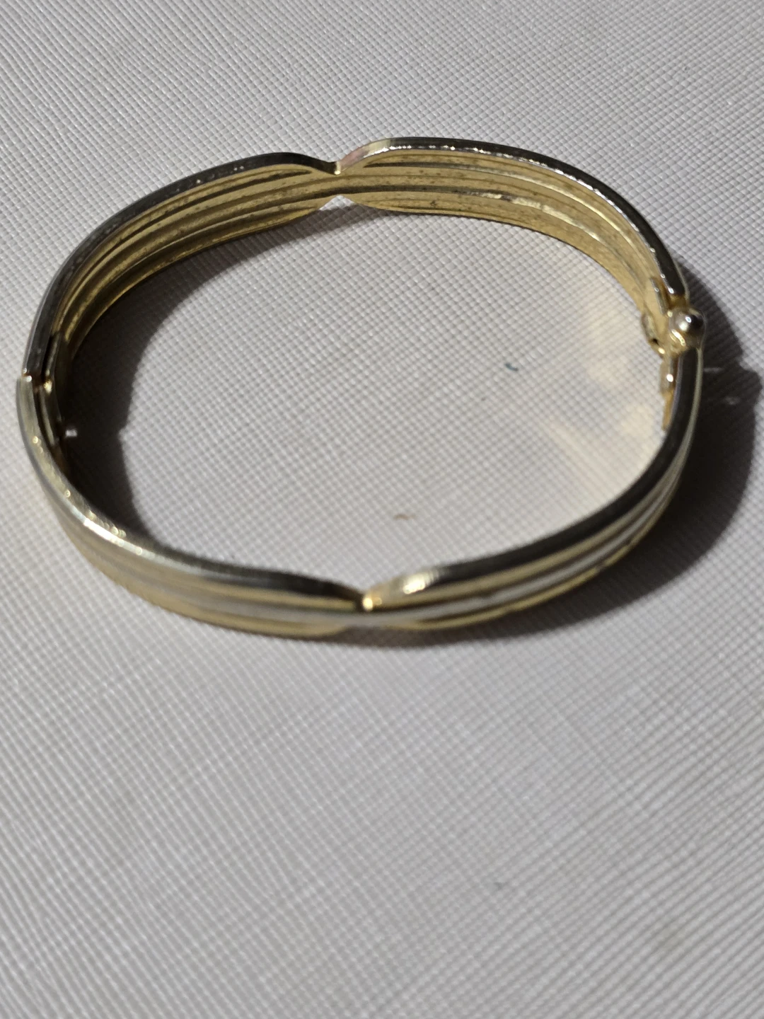 Gold Tone Hinged Bangle Bracelet
