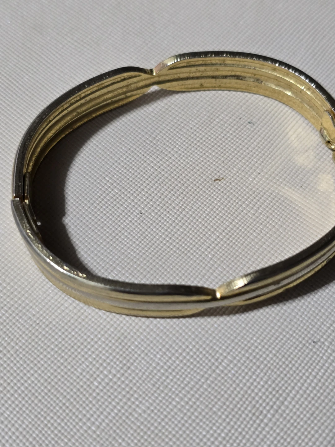 Gold Tone Hinged Bangle Bracelet - photo 2
