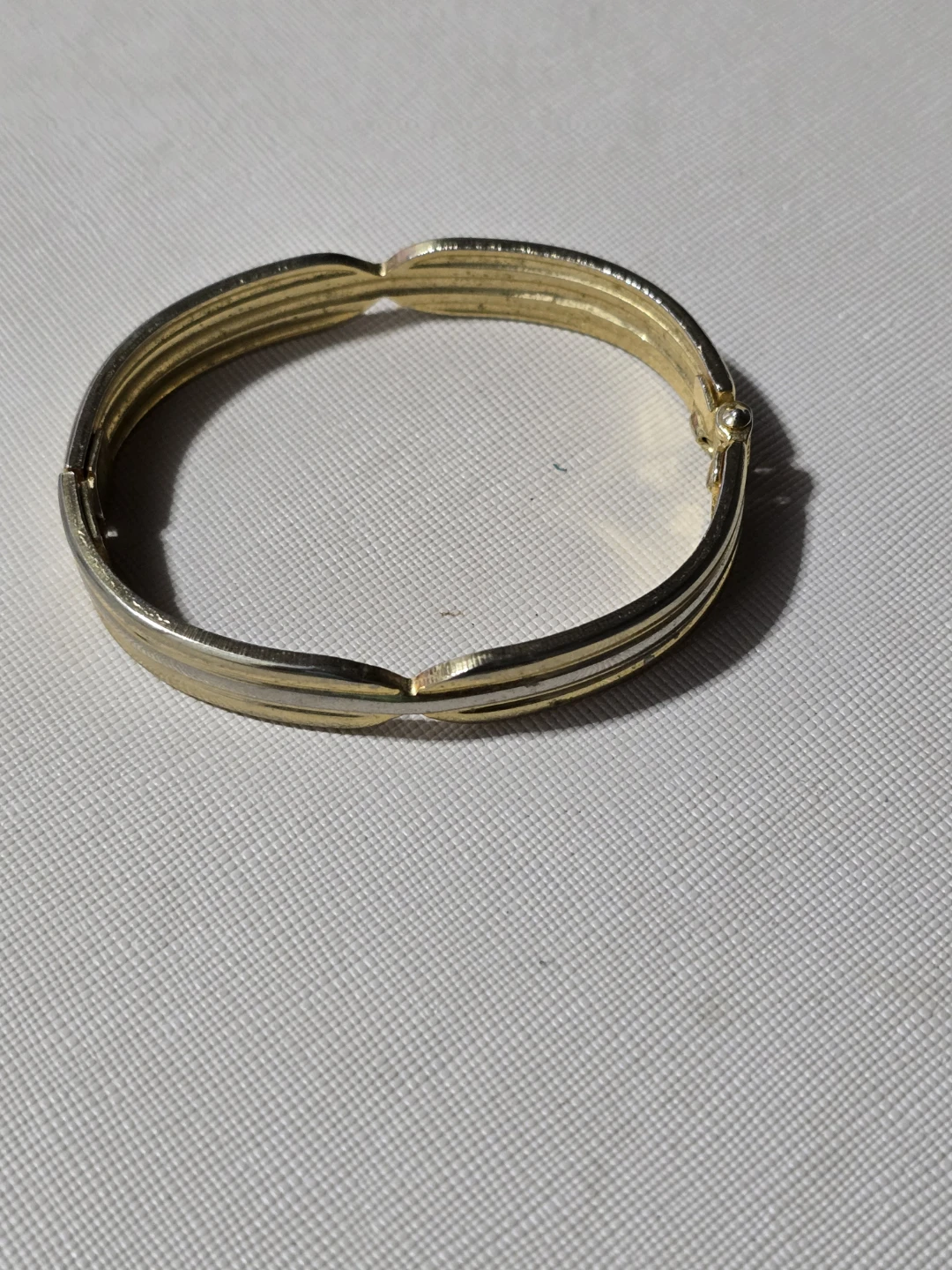 Gold Tone Hinged Bangle Bracelet - photo 3