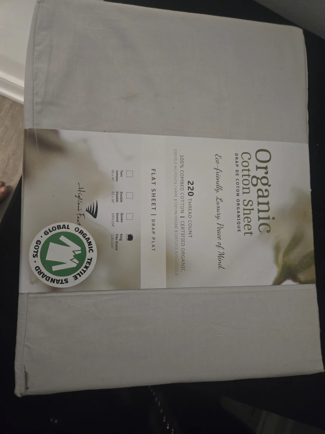 Highland Feather Organic Cotton Flat Sheet