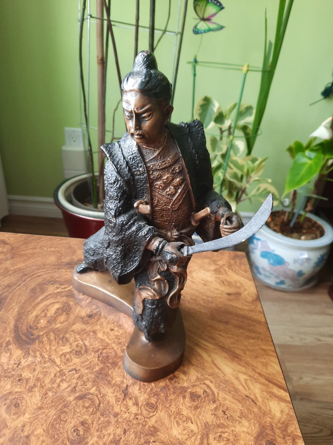 Samurai Figurine Statue Bronze Metal Warrior - photo 2