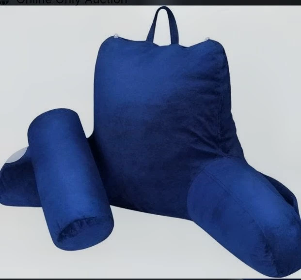 Navy Blue Reading Pillow with Armrests and Lumbar Support - photo 3